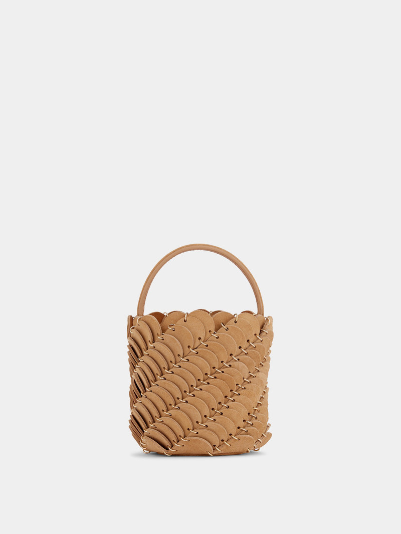 MEDIUM BEIGE PACO BUCKET BAG IN LEATHER 1