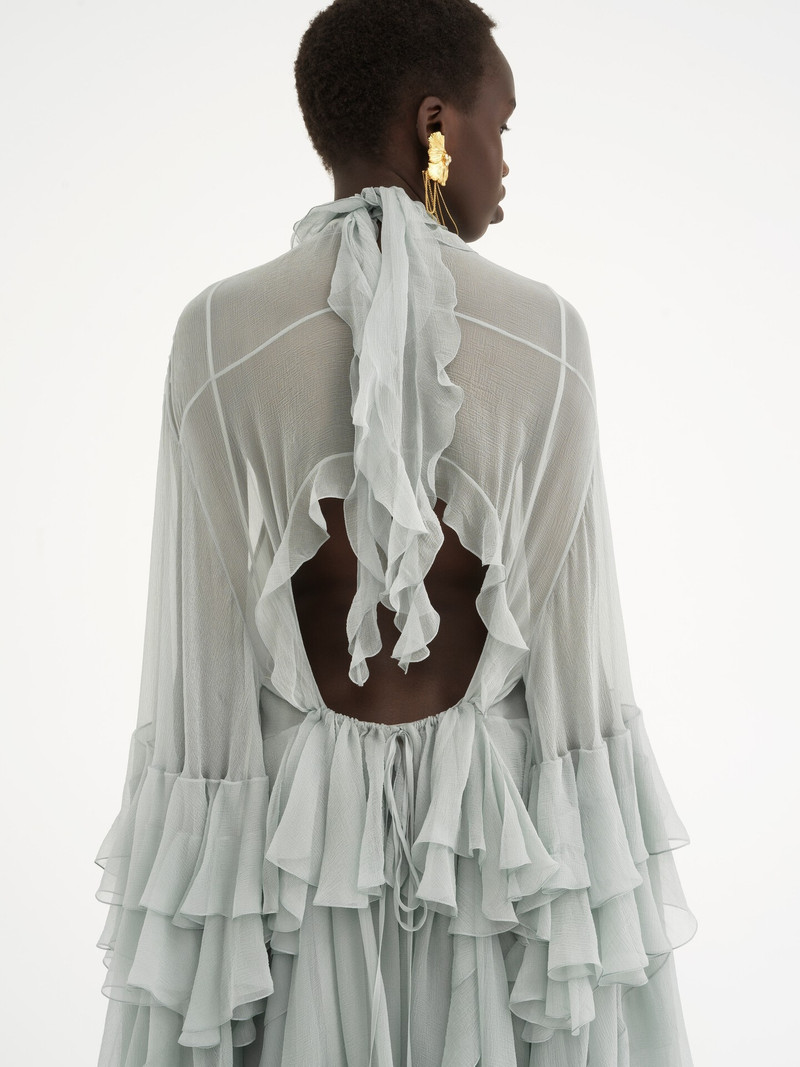 MINI RUFFLED DRESS IN SILK MOUSSELINE 5