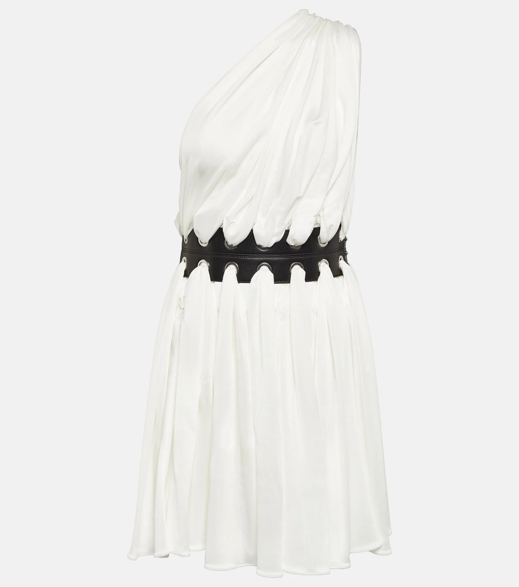 Leather-trimmed minidress - 1