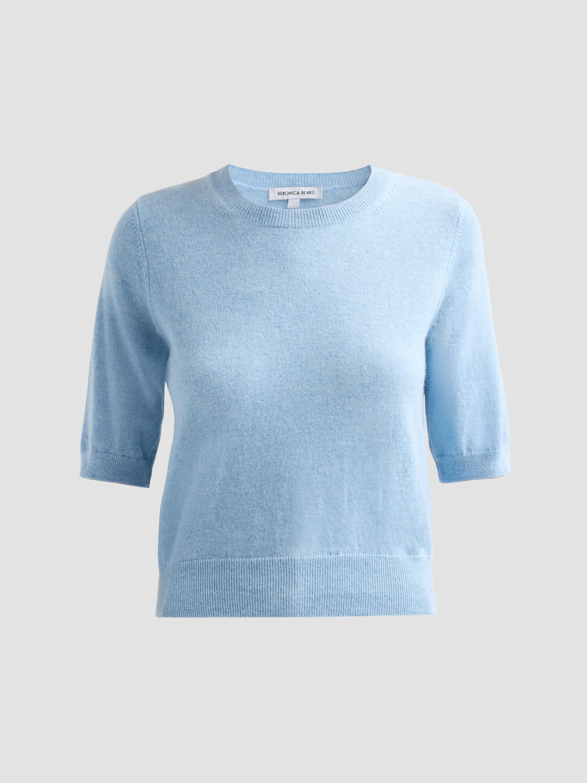 Women's Shana Cashmere Sweater - Pale Blue River Melange - 1