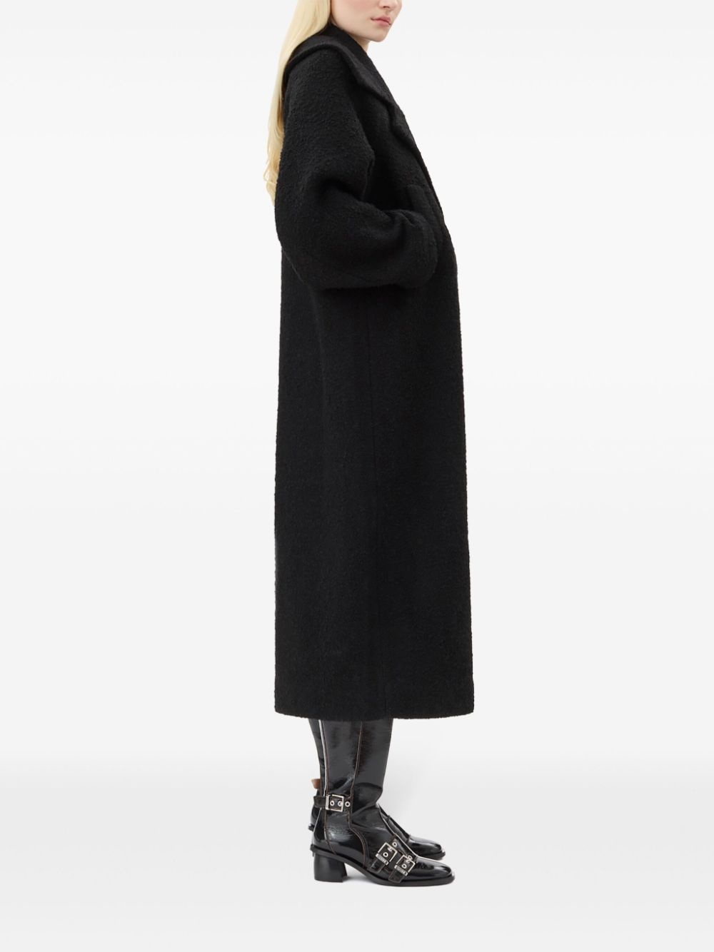 textured bouclé coat - 3