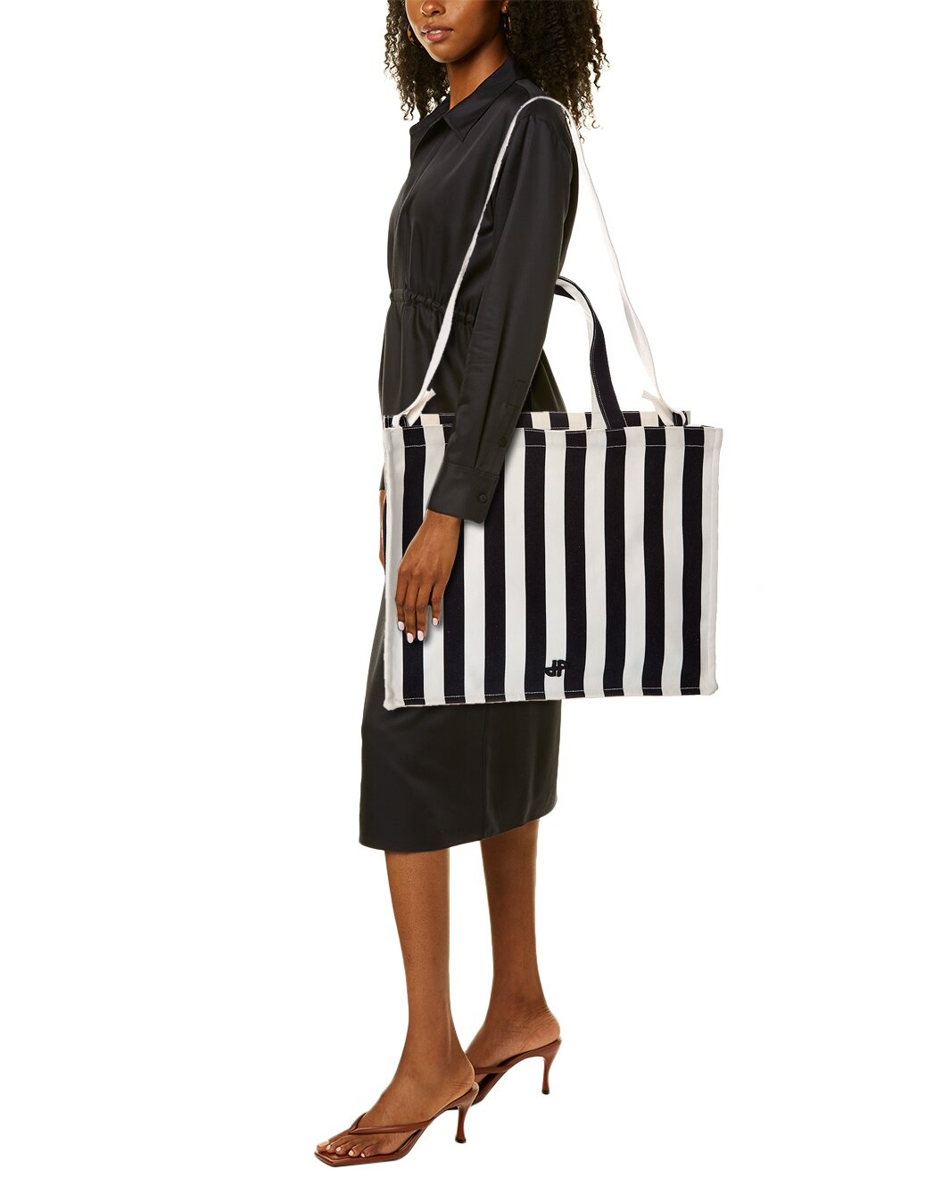 PATOU JP Large Striped Canvas Tote - 4