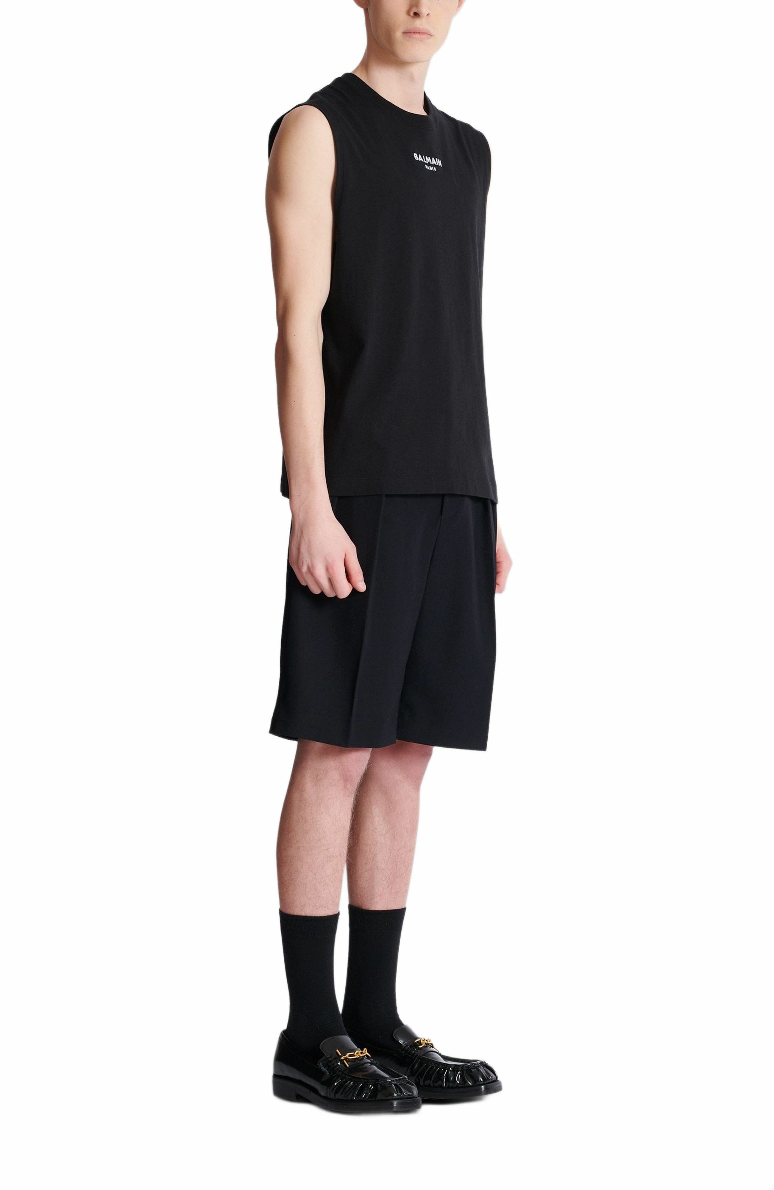 Balmain Paris embroidered vest top in Black at Nordstrom - 2