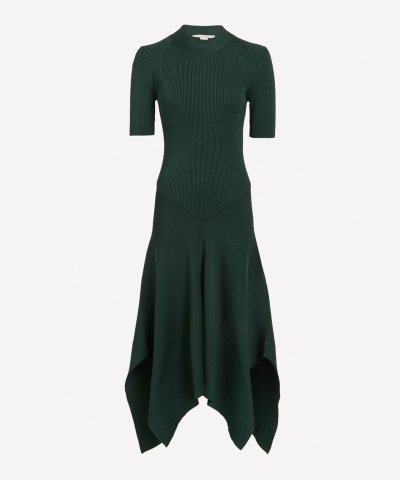 Asymmetric Compact Rib Sweater Dress 1