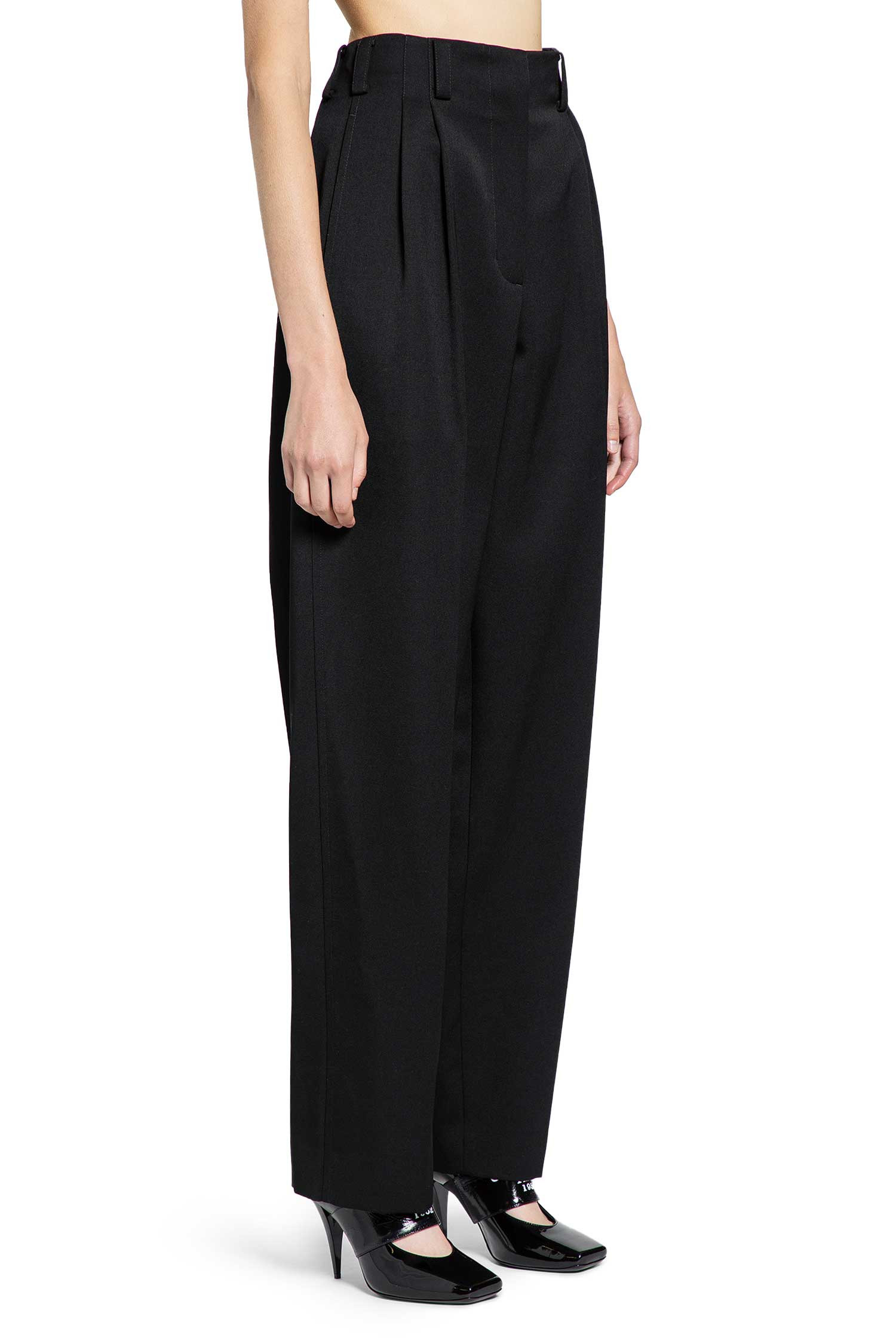 Slashed Double Pleat Pants In Wool - 2