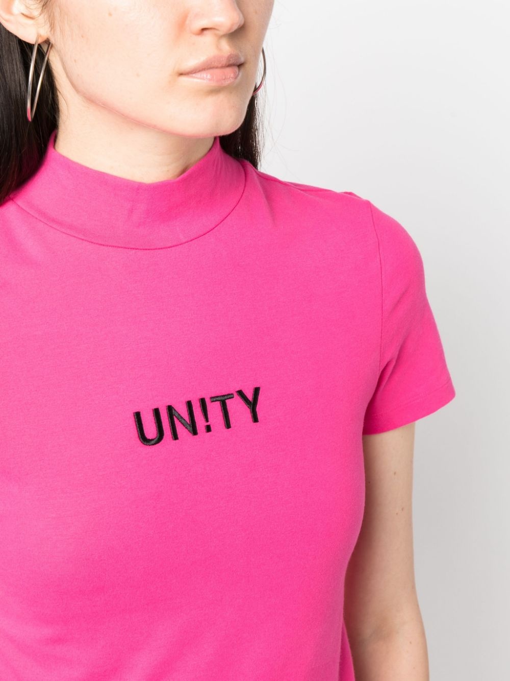 logo-print high-neck T-shirt - 5