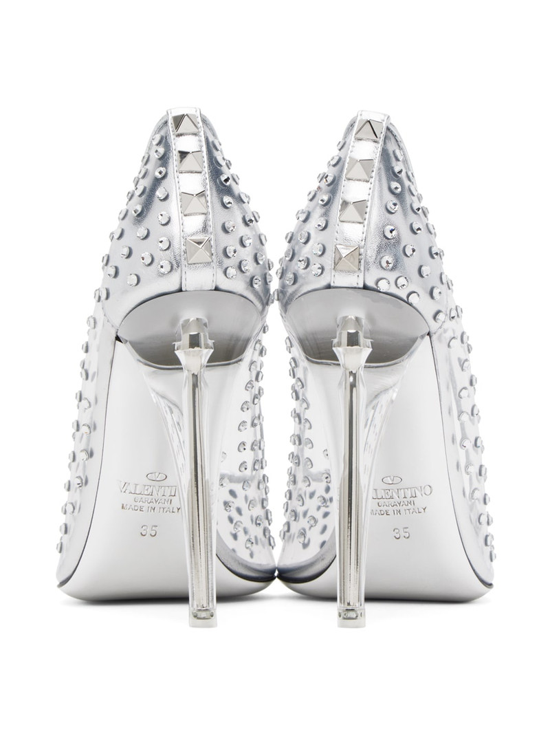 Valentino Silver Rockstud Heels outlook