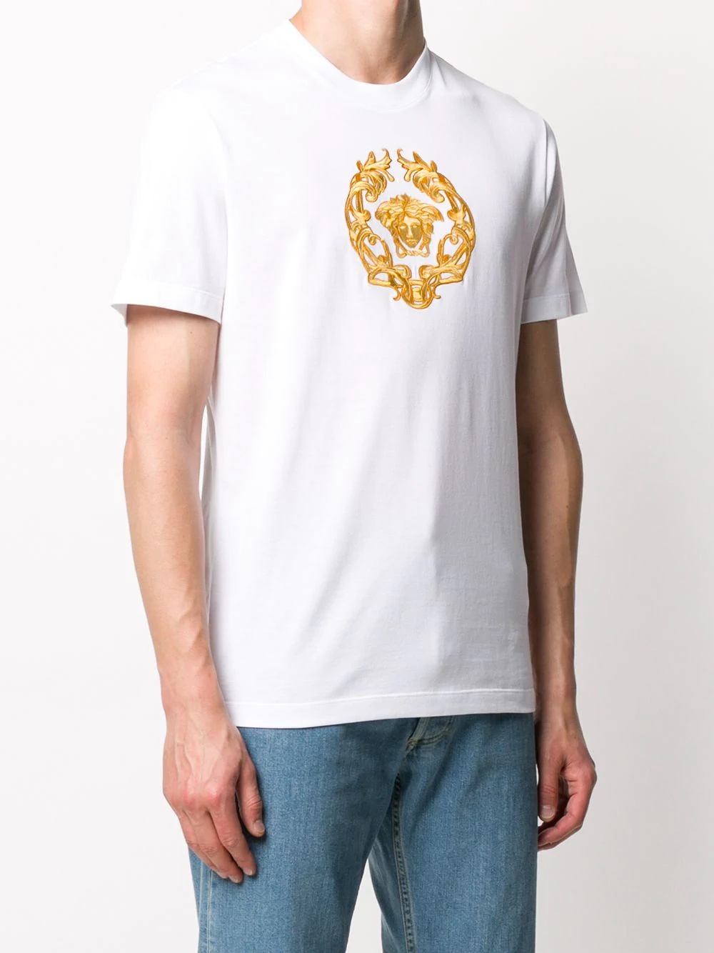 Medusa crest embroidered T-shirt - 3