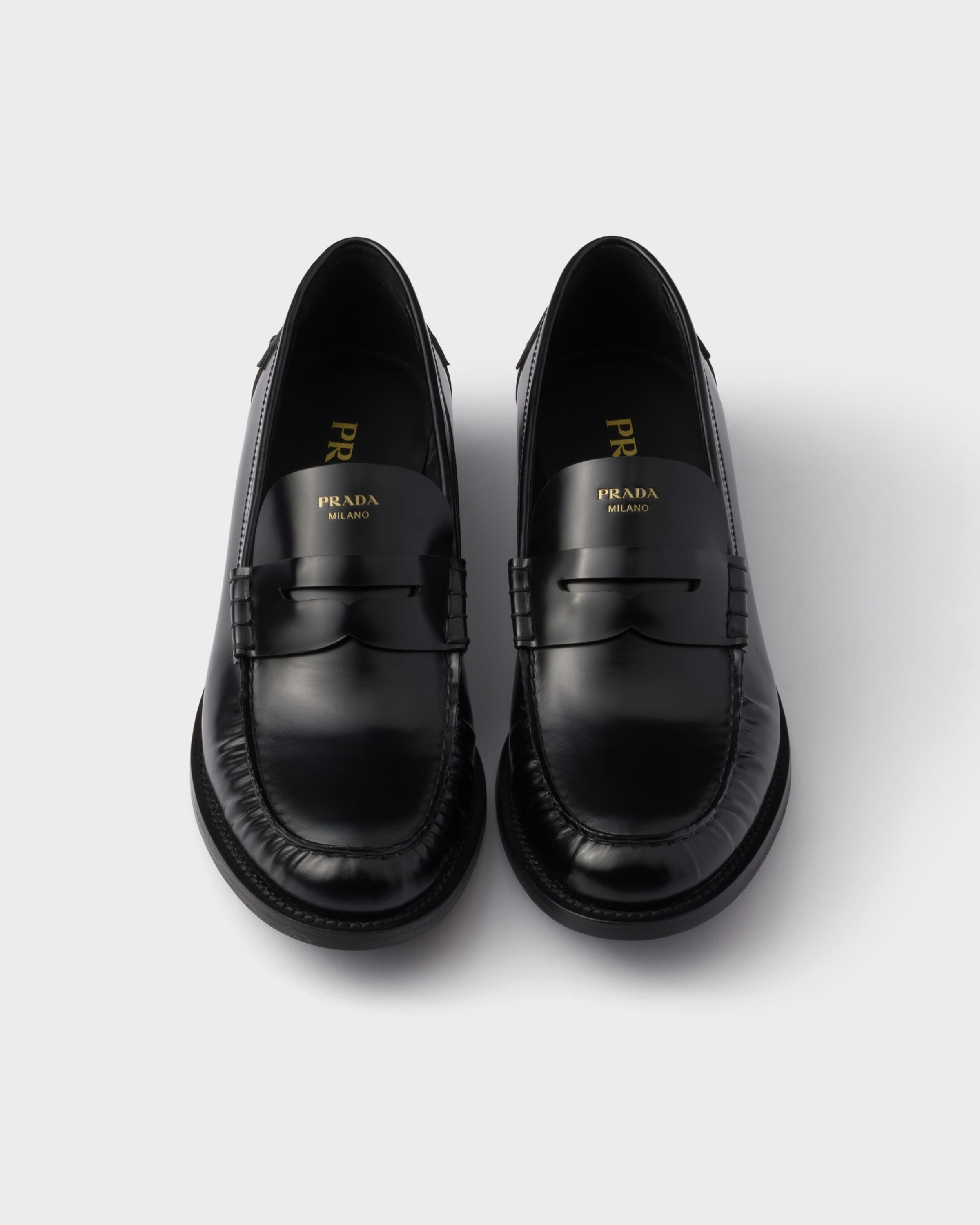 Brushed leather loafers - 3