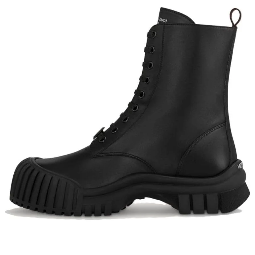 (WMNS) LOUIS VUITTON Ruby Flat Ranger Boots 'Black Plain' 1ABPS0 - 1