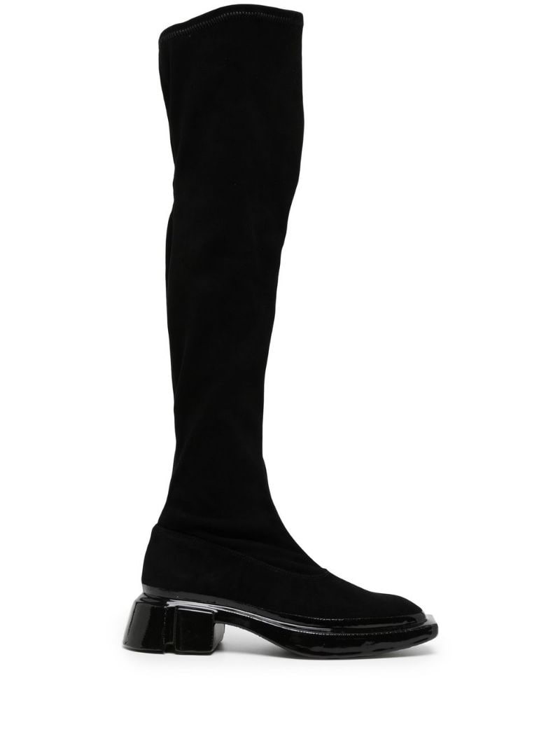 knee-high low-heel boots - 1