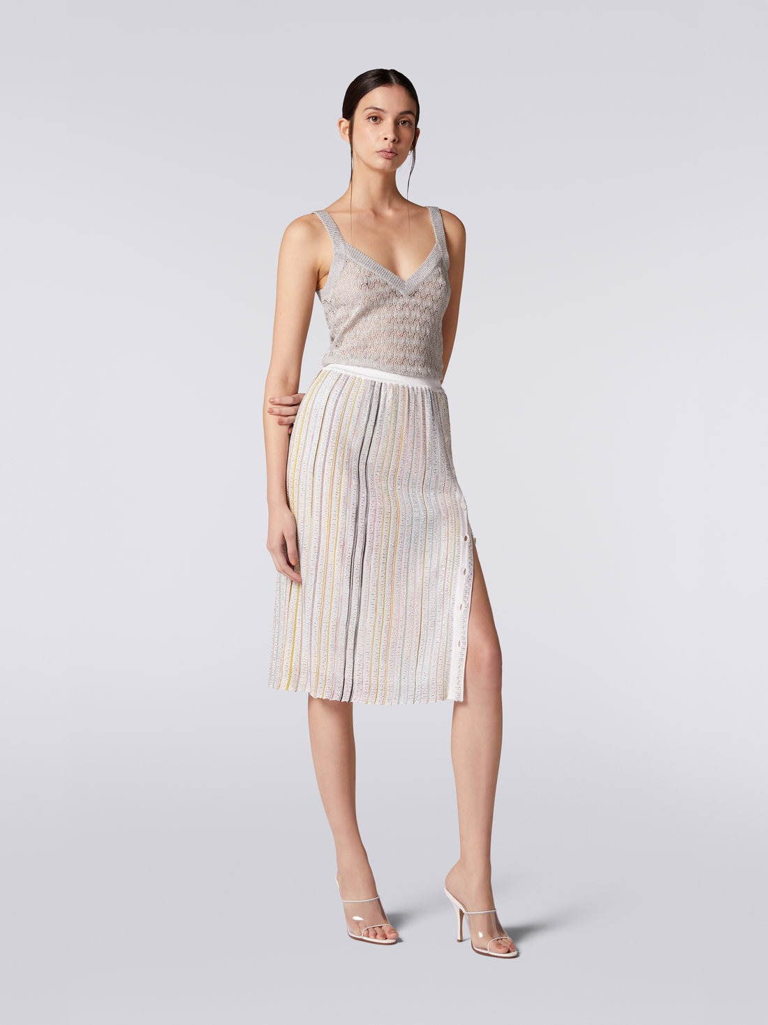 Longuette skirt with side buttoning - 2