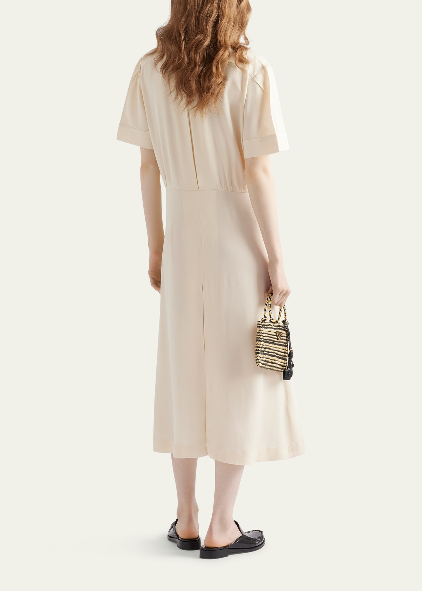 Short-Sleeve Belted Midi Shirtdress - 3