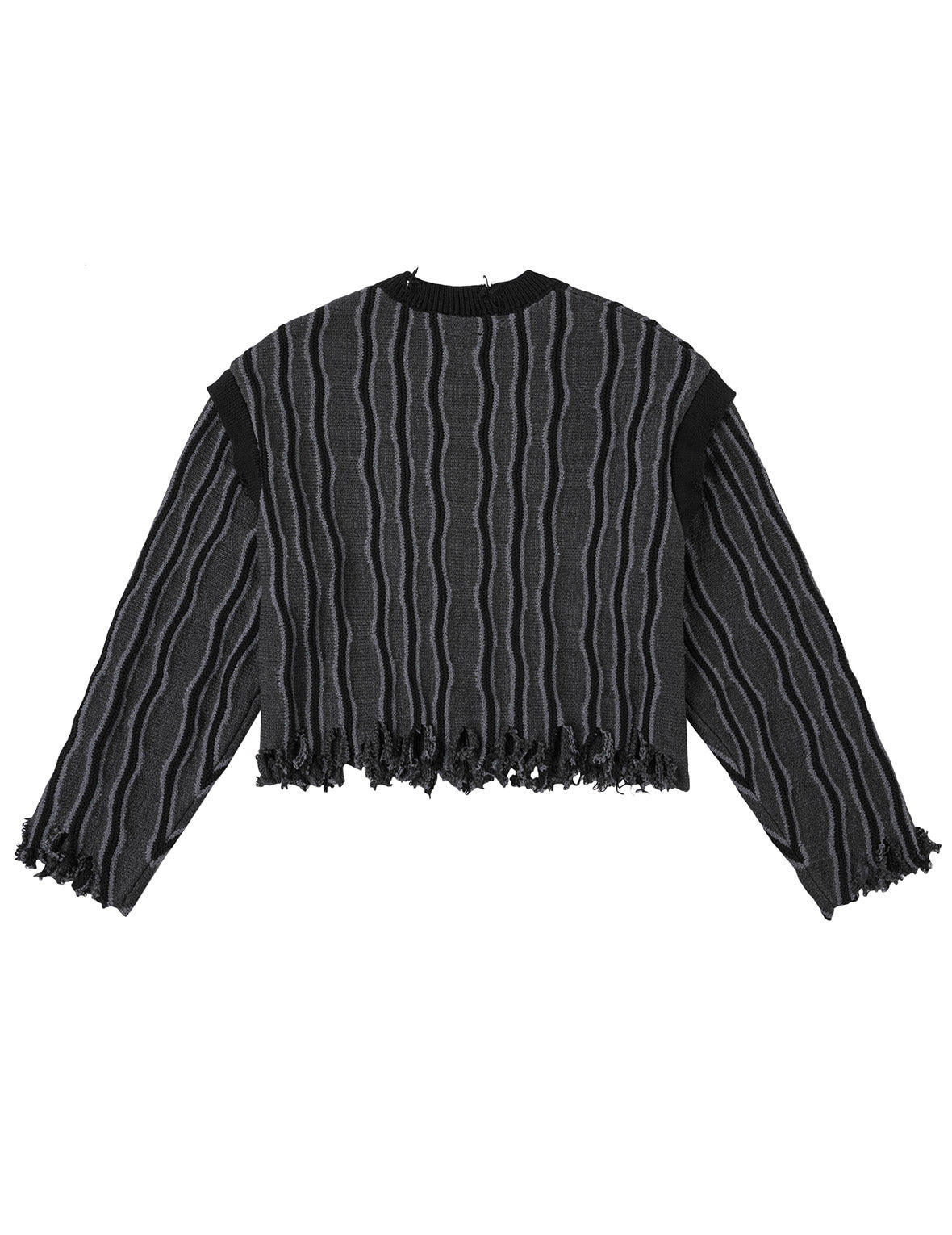 Skull Heart Appliqué Embroidery Fashion Fit Knitted Sweatshirt - 2