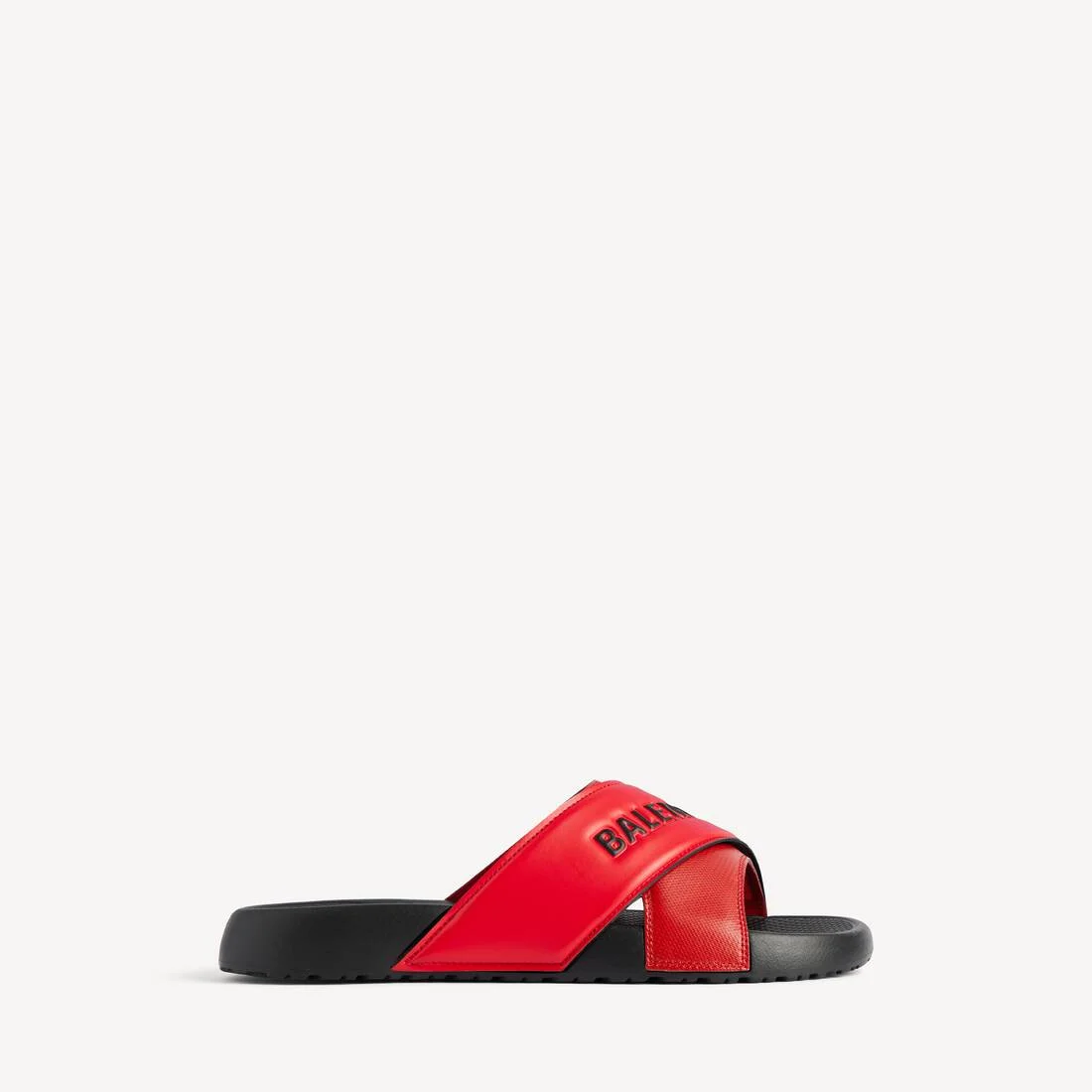 Men's Sporty Pool Slide Sandal in Black/red - 1