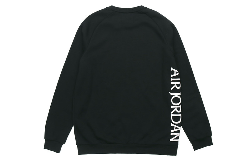 Jordan Men's Jordan Air Flying Man Printing Knit Round Neck Pullover Black BV6007-010 outlook
