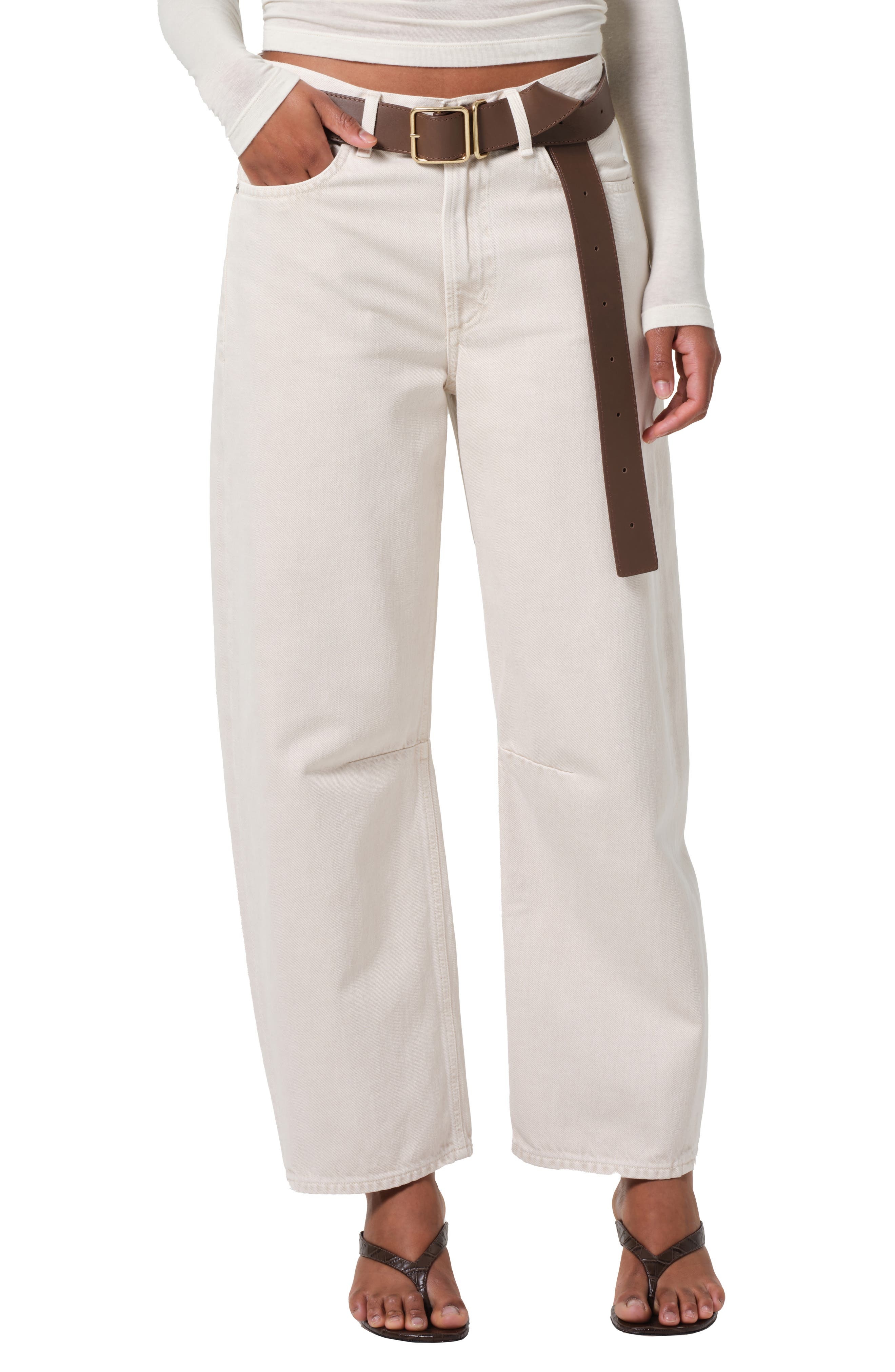 Citizens of Humanity Miro High Waist Barrel Jeans in Almondette at Nordstrom - 1