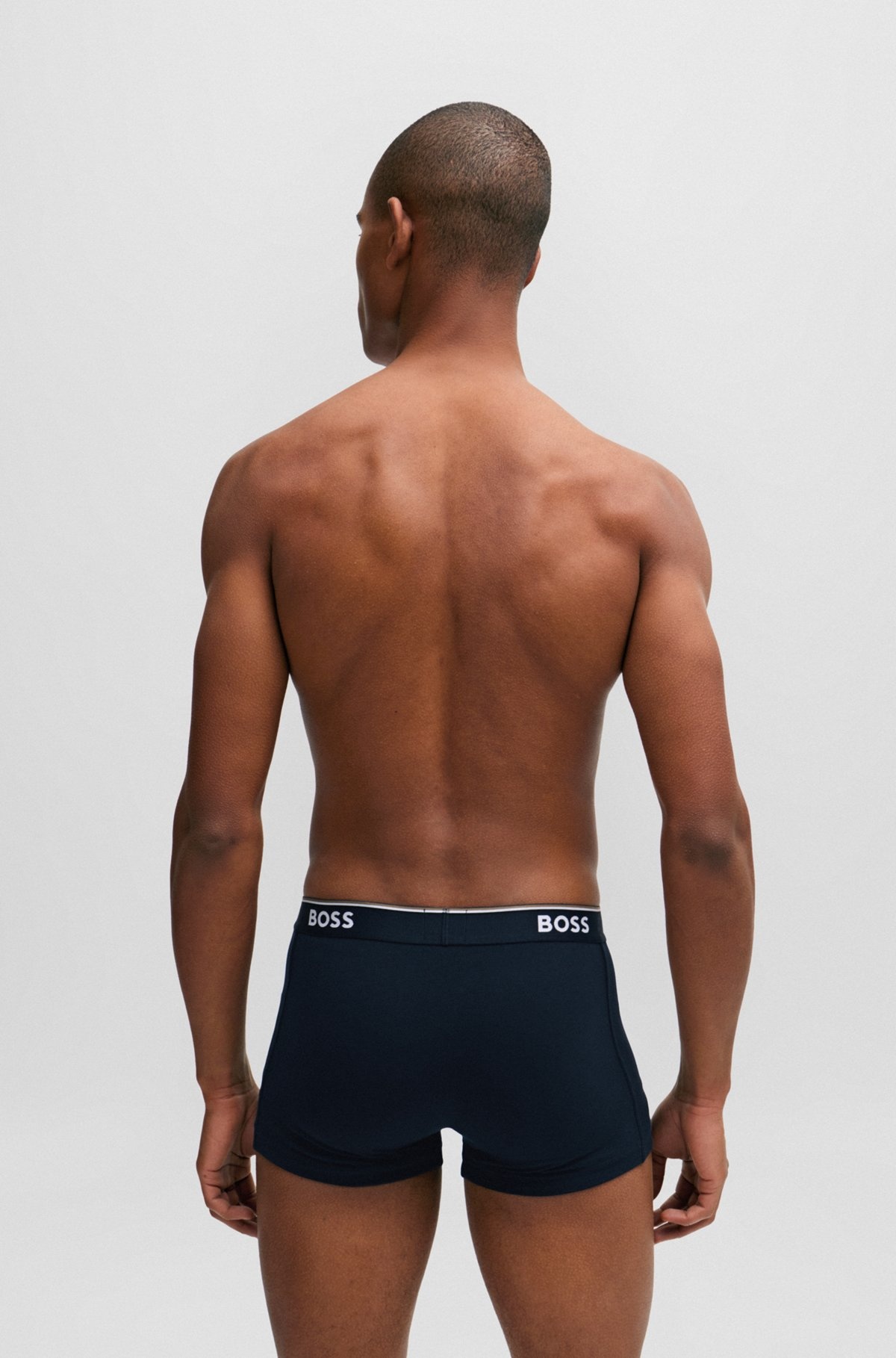 THREE-PACK OF STRETCH-COTTON TRUNKS WITH LOGO WAISTBANDS - 3