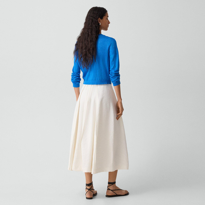 Theory Curved Flare Skirt in Relaxed Silk outlook