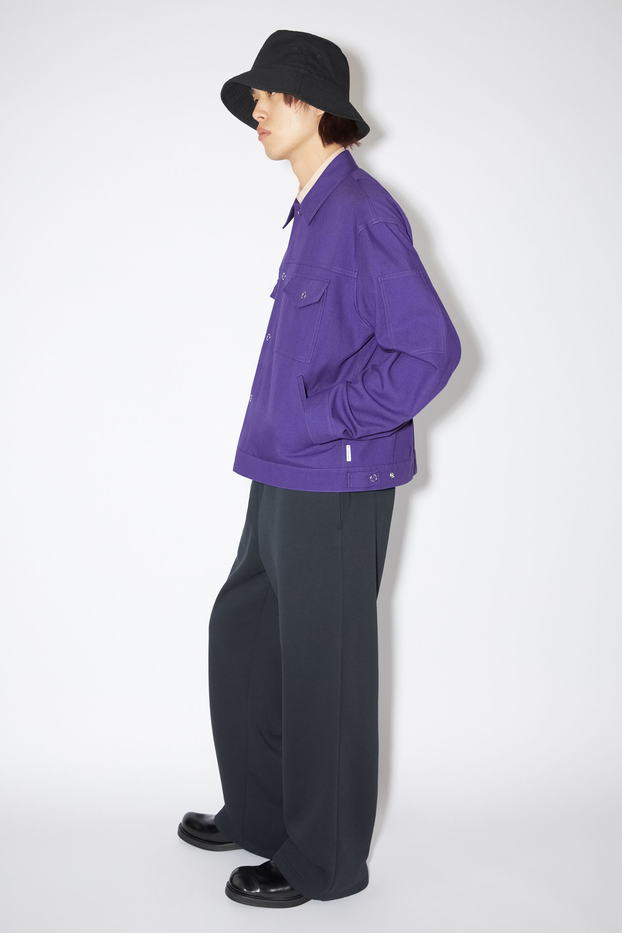 Cotton blend overshirt - Electric purple - 4