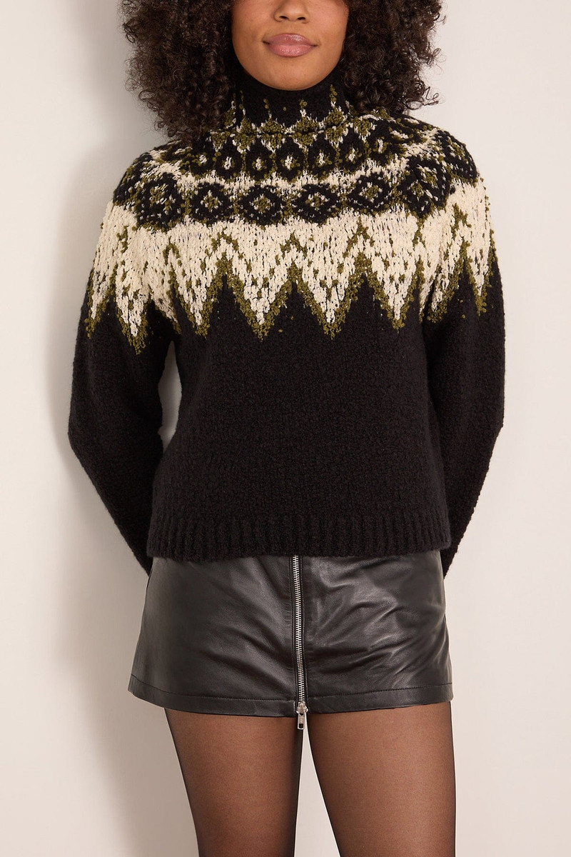 Lizzy Sweater in Textured Fairisle Black Multi 3