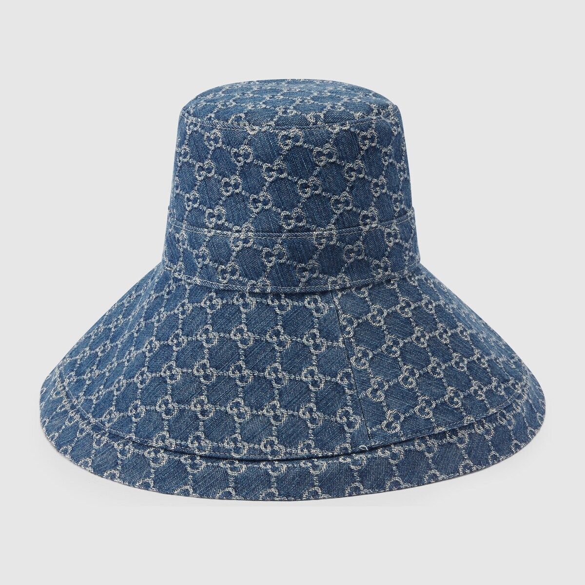 Eco washed denim wide brim hat - 4