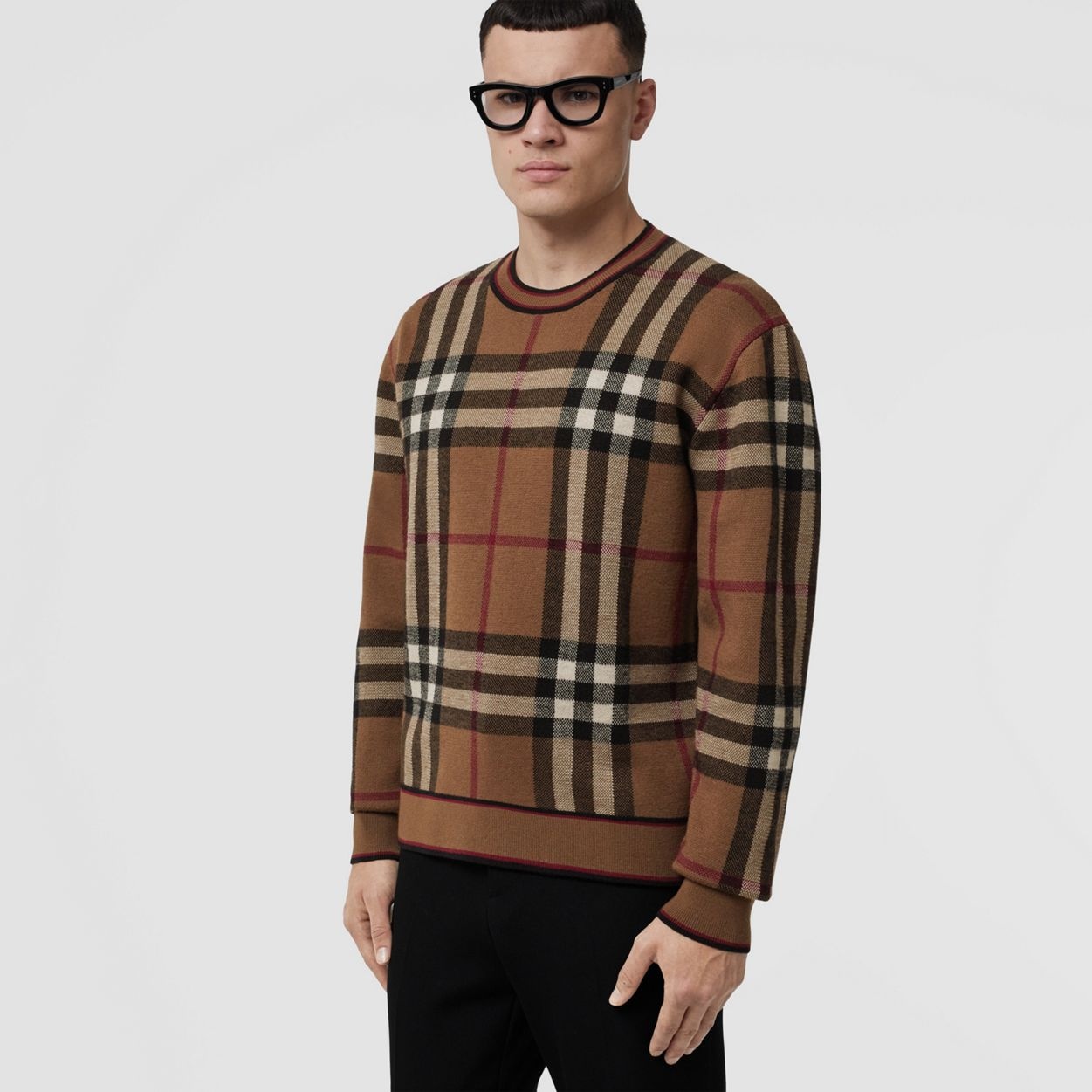 Check Wool Jacquard Sweater - 2