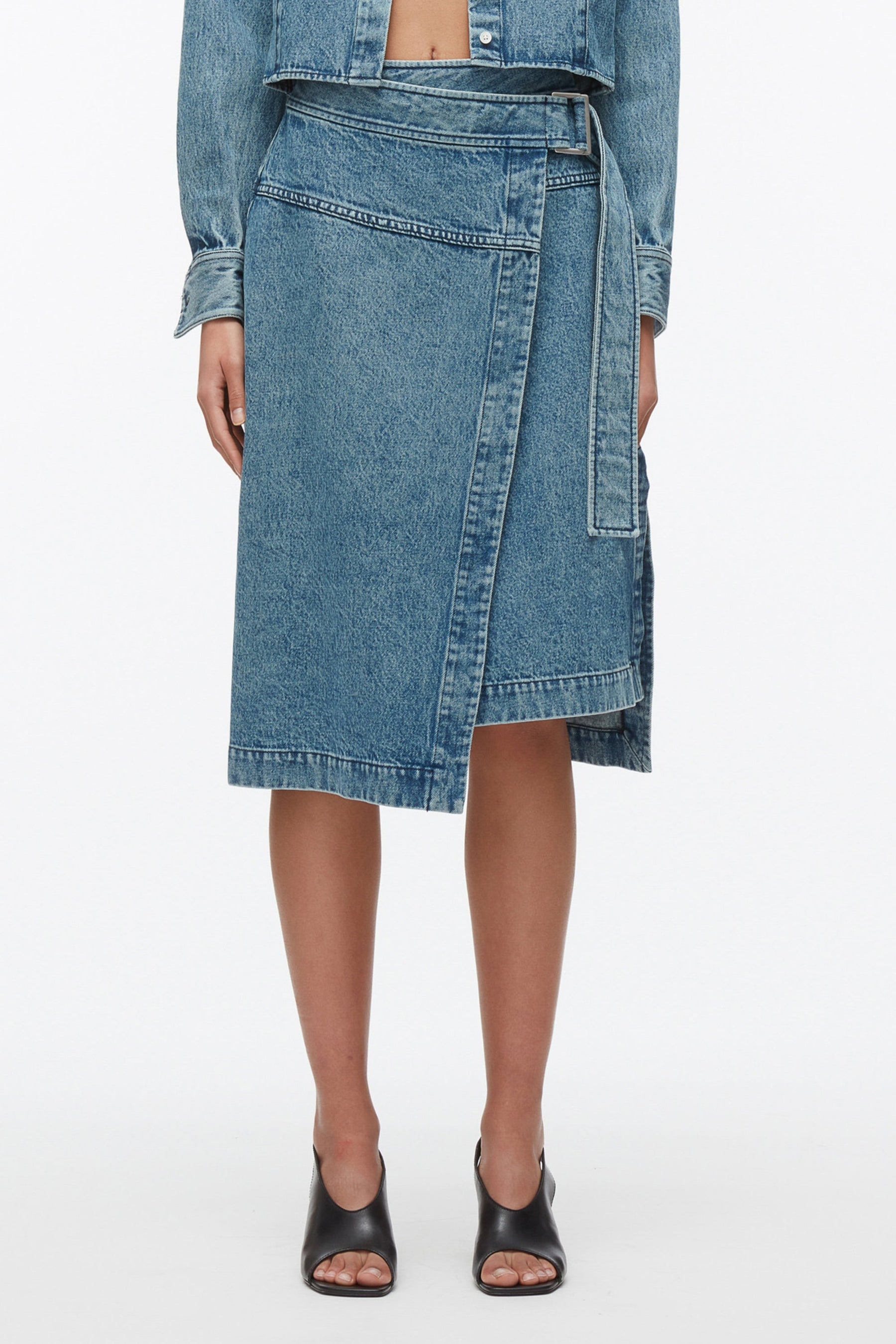 Denim Wrap Skirt - 2