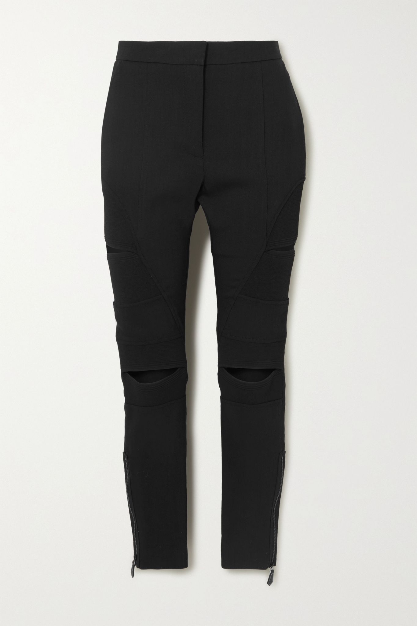 Cutout ramie-blend skinny pants - 1