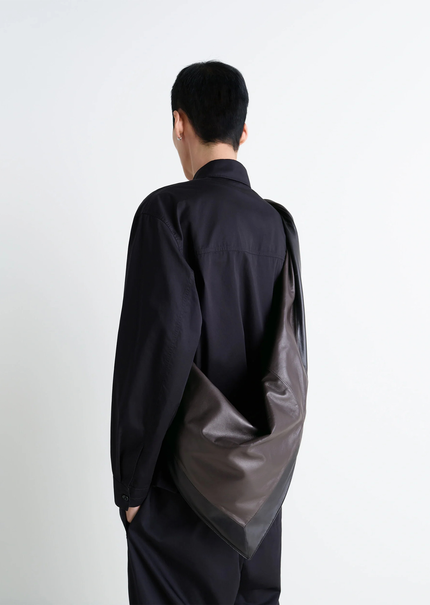Scarf Leather Bag, Large - 3