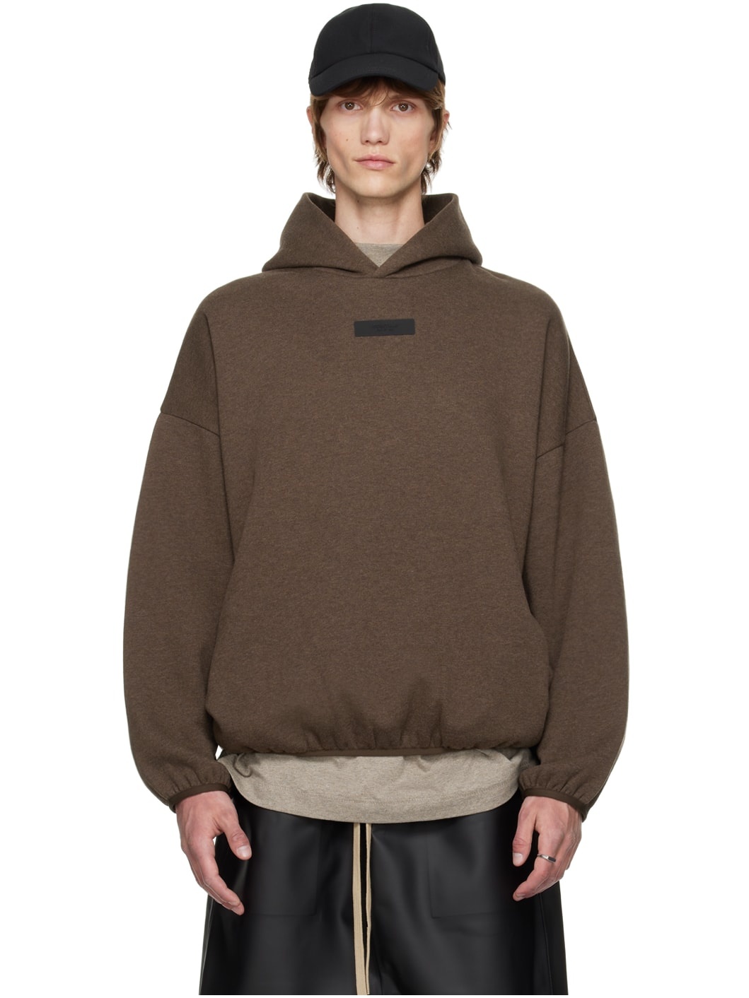 Brown Elasticized Hoodie - 1