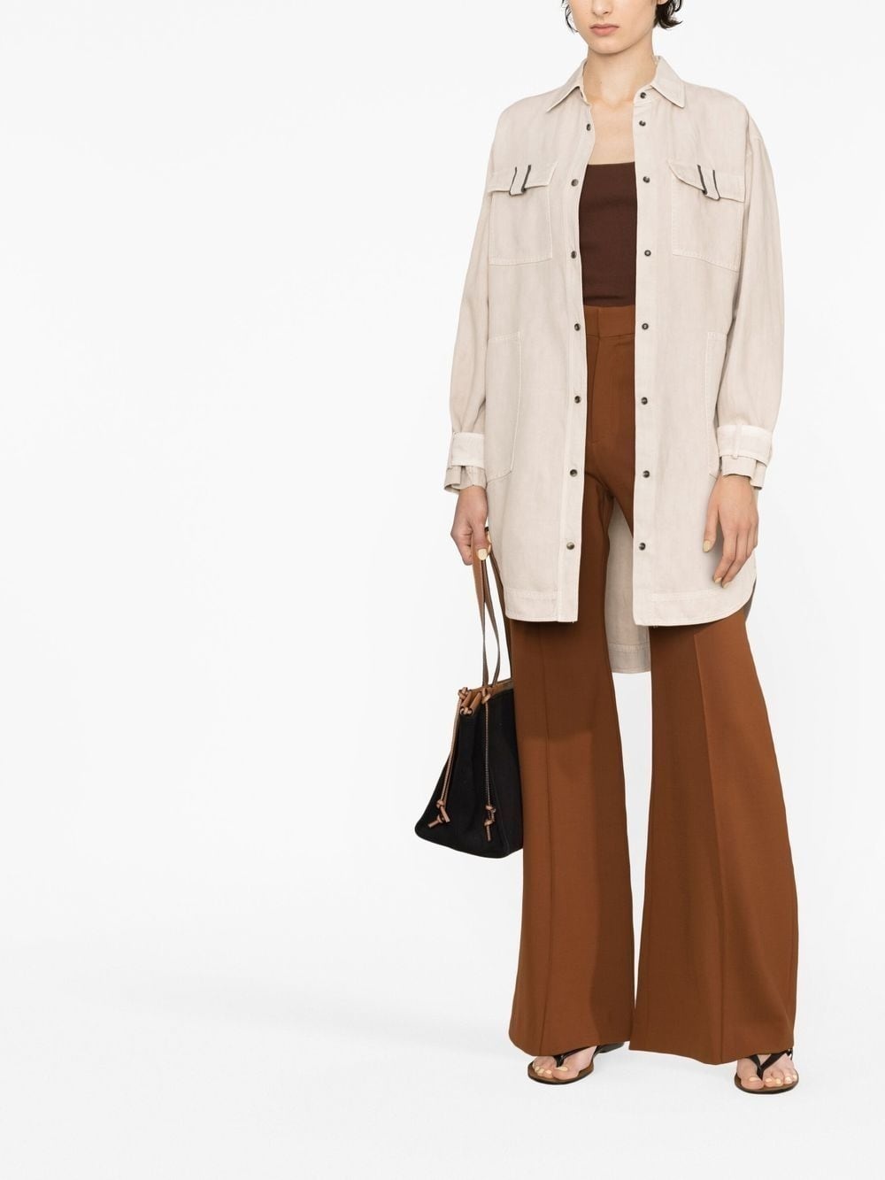 cotton and linen oversized shirt - 2