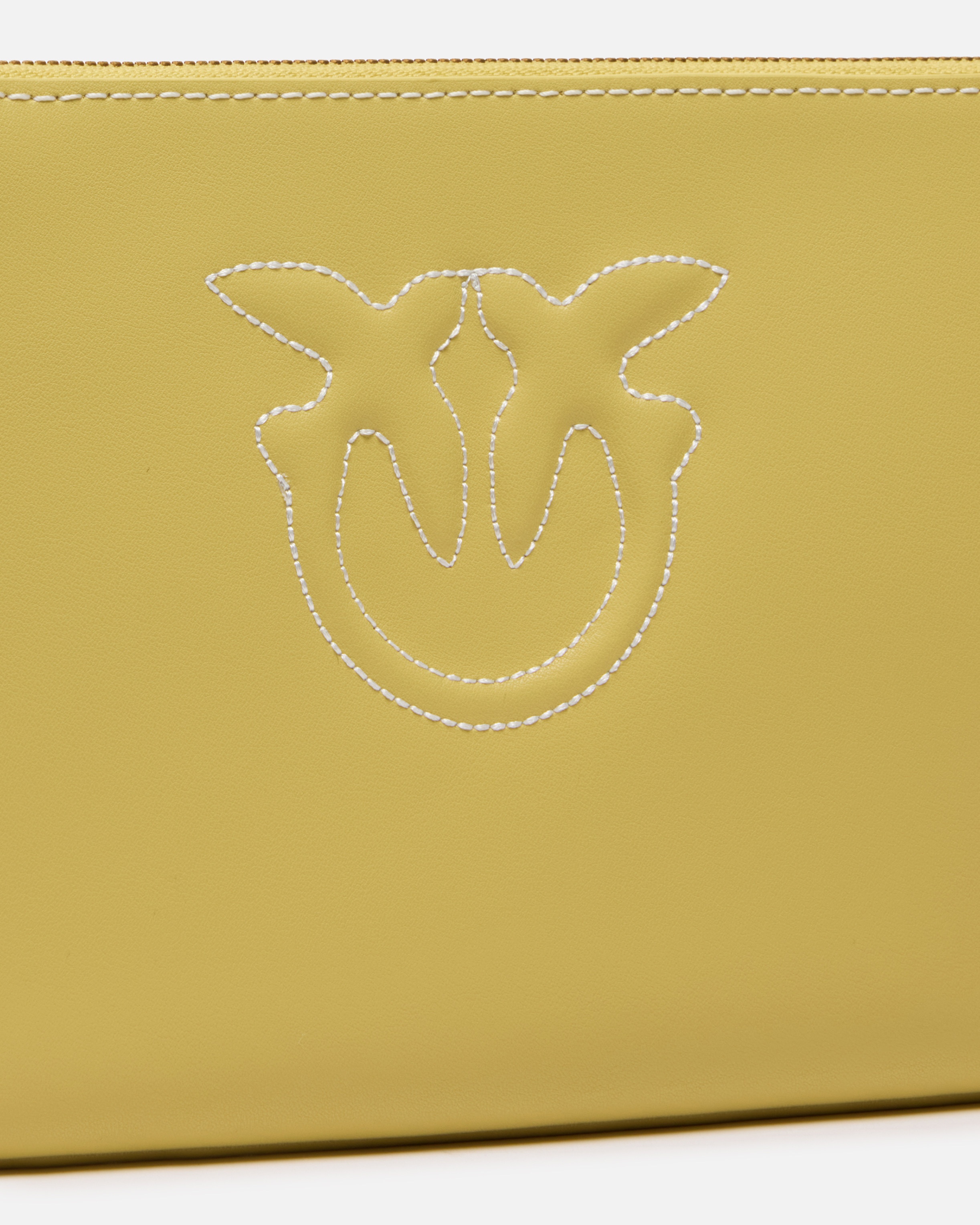 LEATHER CLUTCH WITH WRISTLET AND BIRDS LOGO - 3