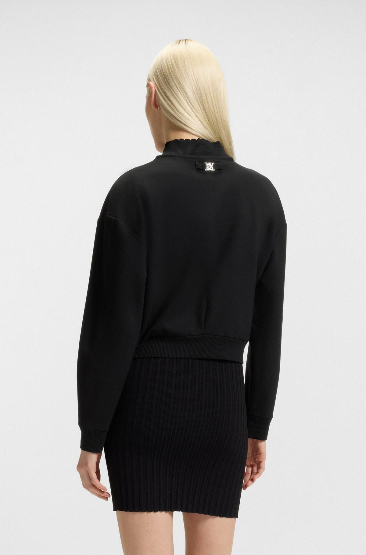 PUNTO MILANO JERSEY JACKET WITH CONCEALED CLOSURE - 4