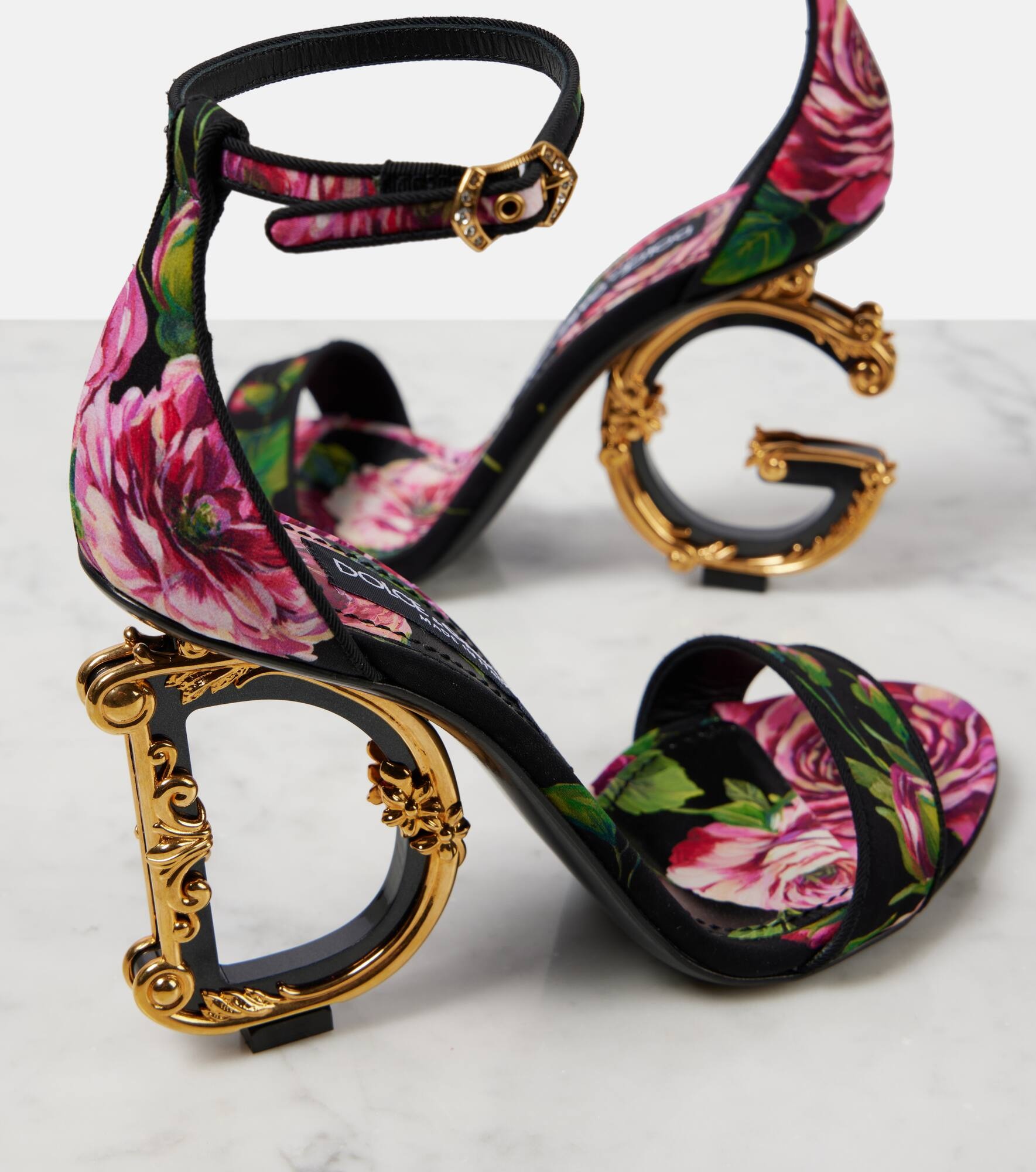 DG floral printed leather sandals - 5