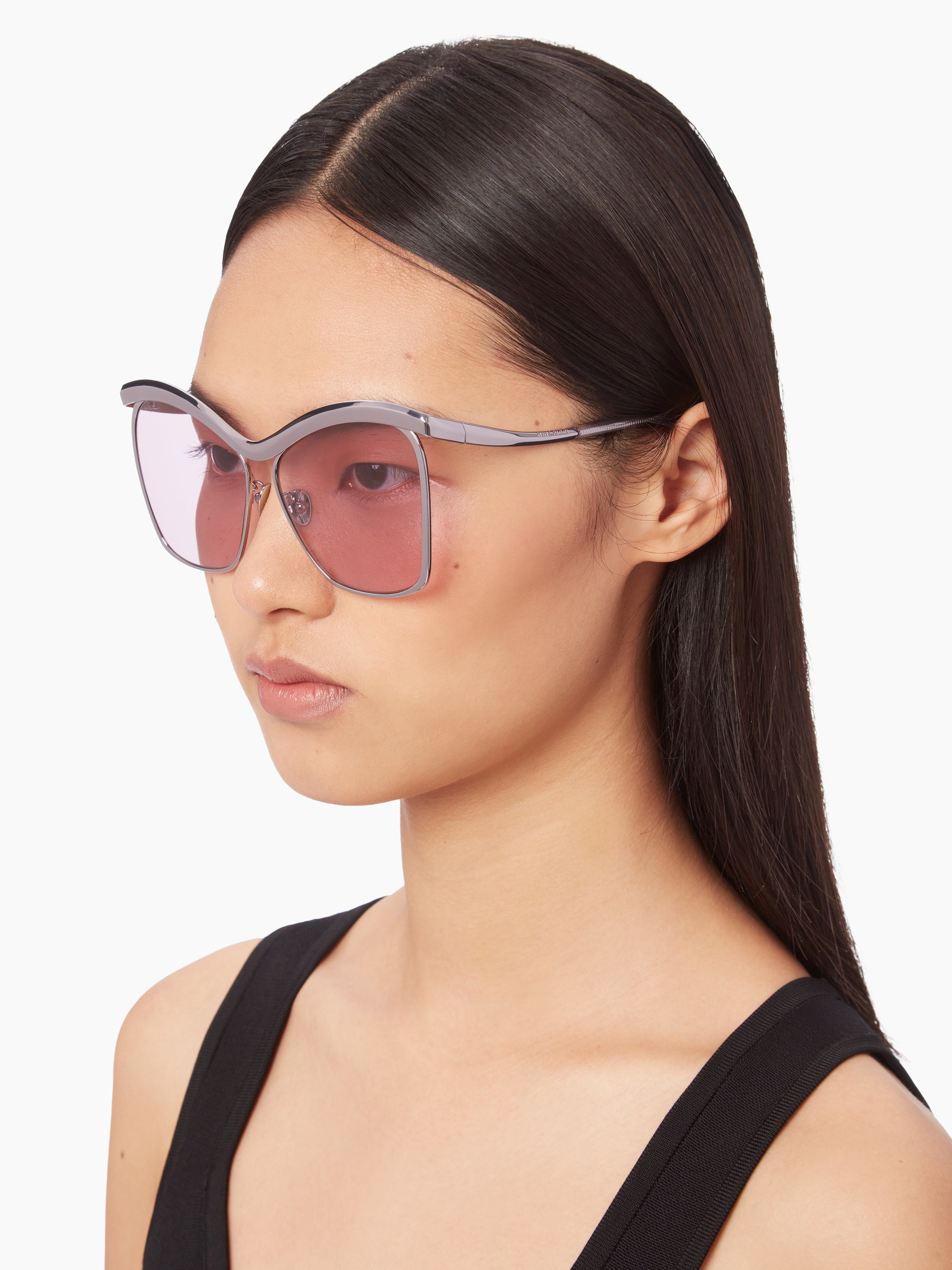 High-tide oversize shiny lilac gold Sunglasses - 3