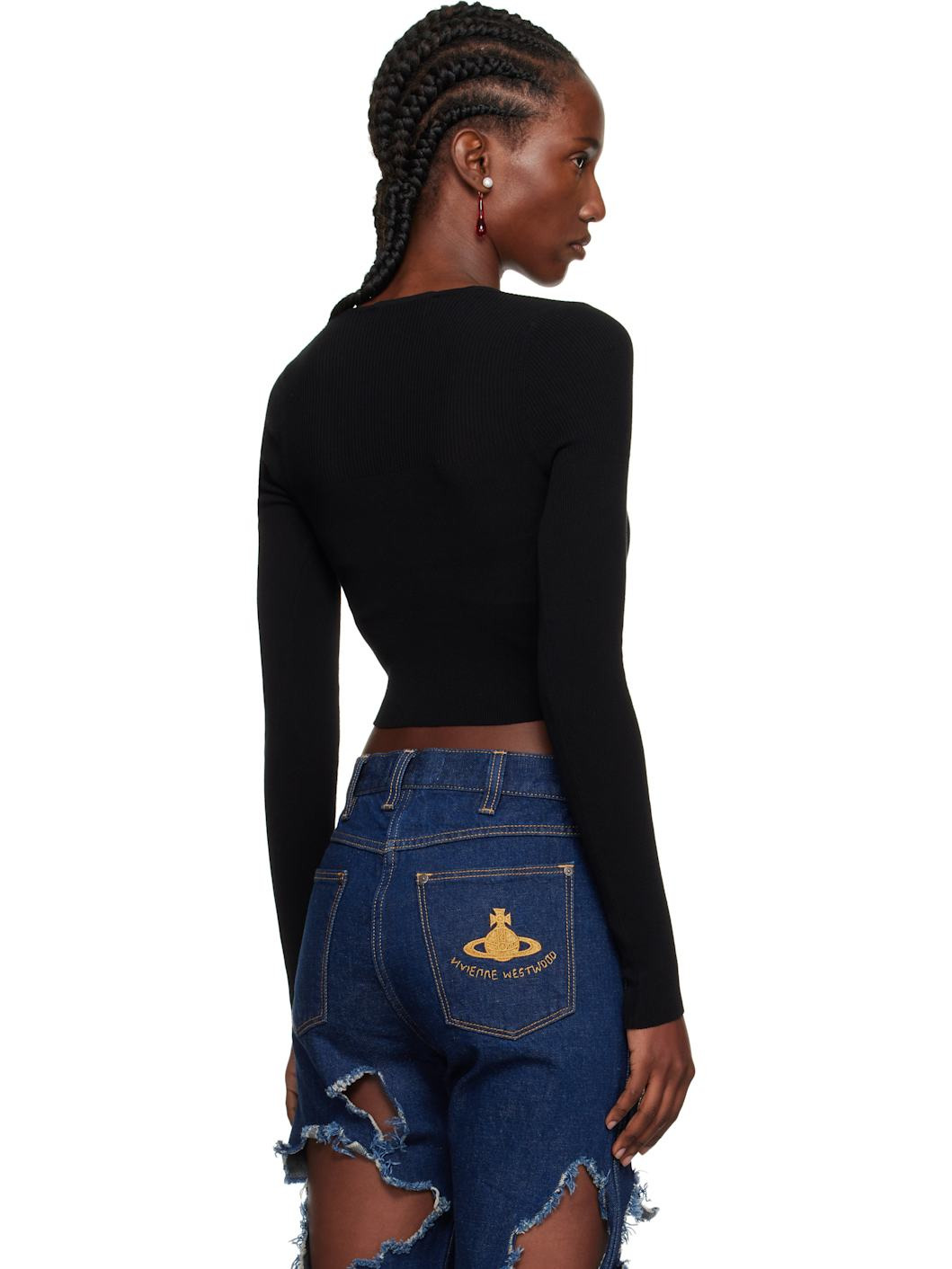 Black Bea Cropped Sweater - 3