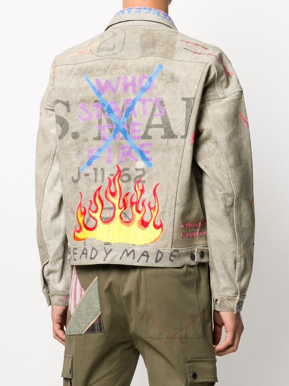 embroidered denim jacket - 4