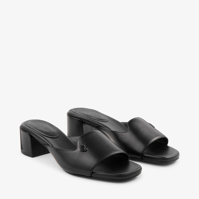 Dina 45 Black Leather Mule Sandals 3