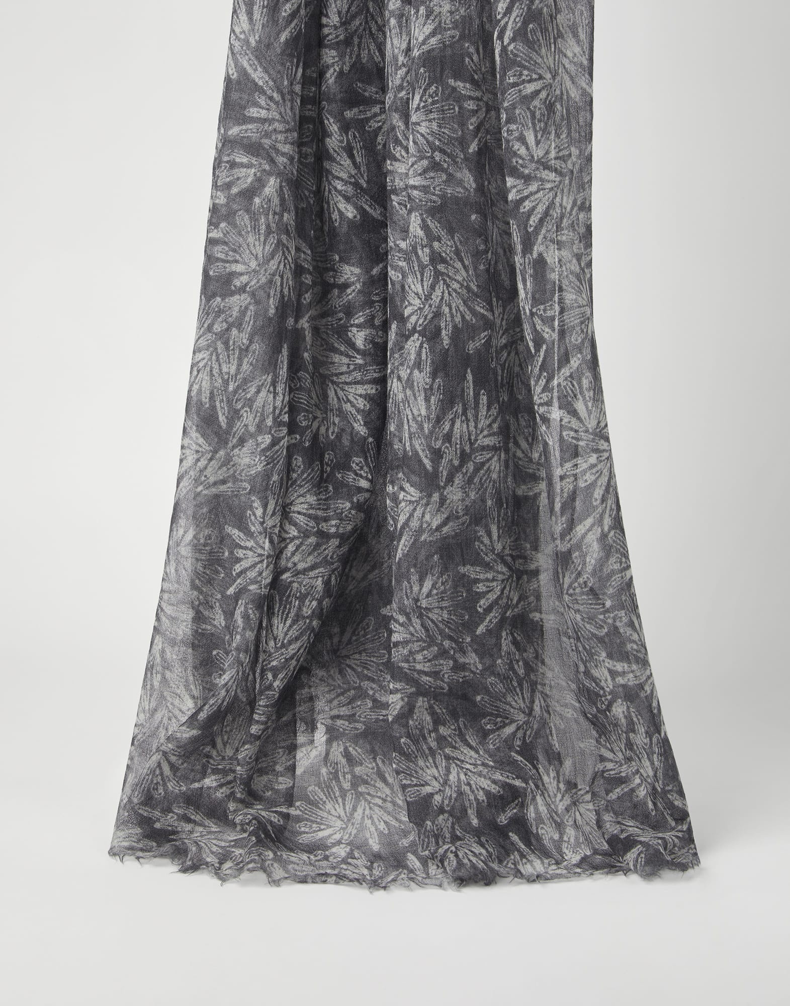Cashmere scarf with fern print - 1