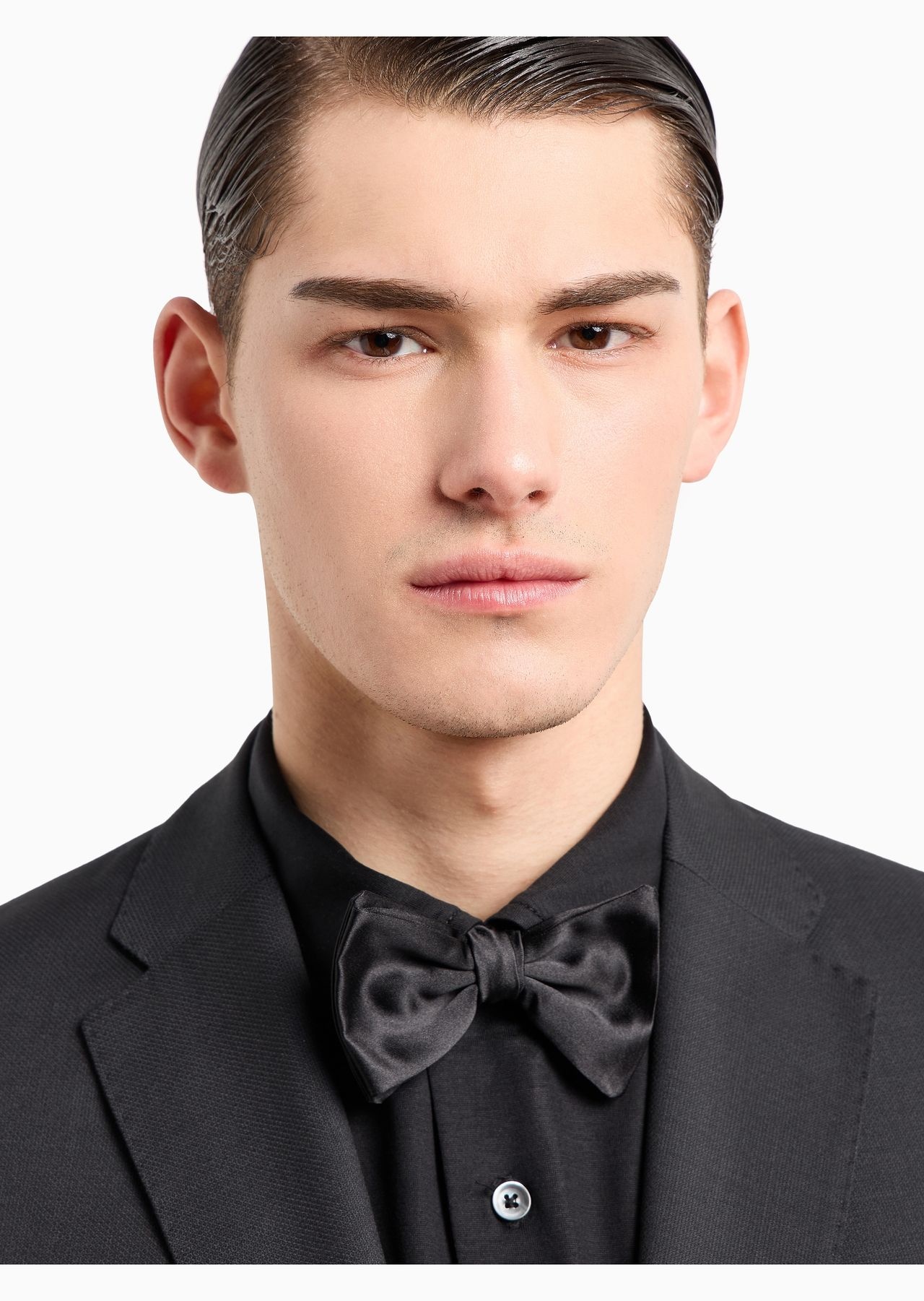 Pure silk bow tie with jacquard micro-motif - 3