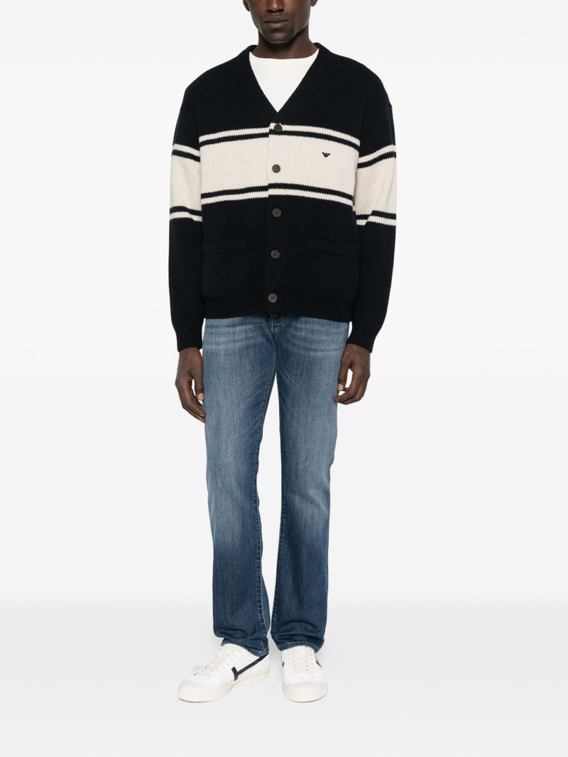 EMPORIO ARMANI striped wool cardigan outlook