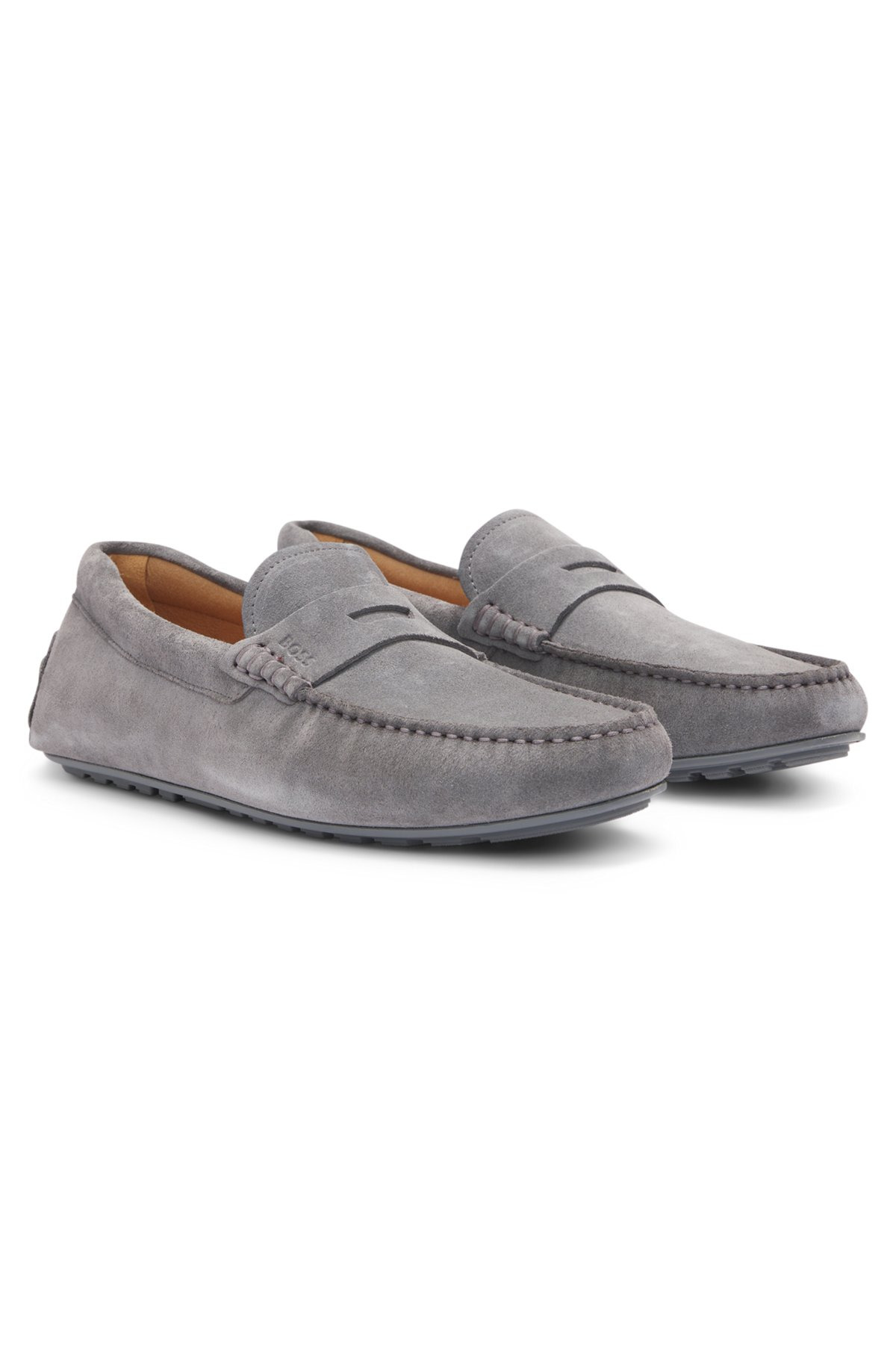 PORTUGUESE-CRAFTED MOCCASIN LOAFERS IN SUEDE WITH PENNY TRIM - 2