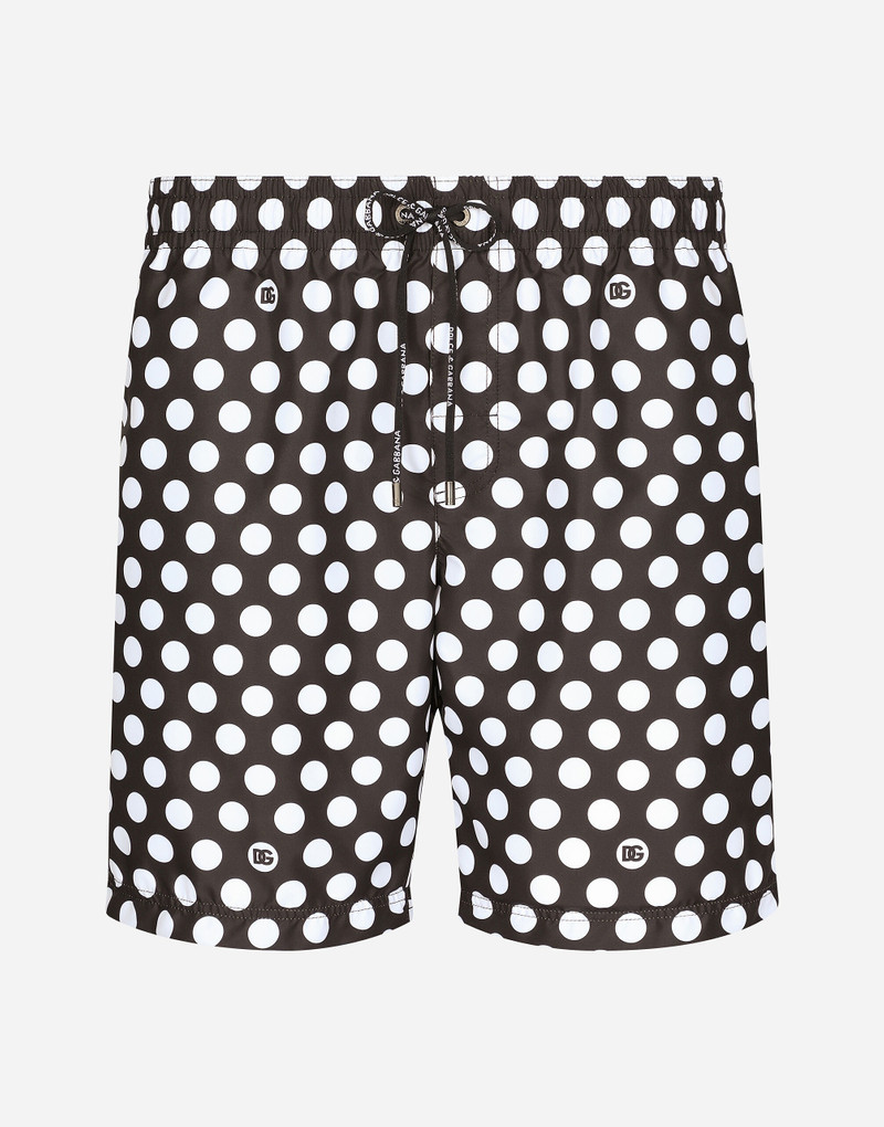 Mid-rise swim trunks with polka-dot print 1