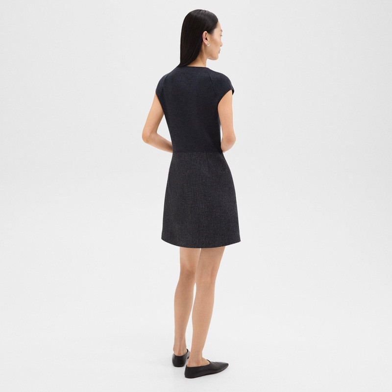 Theory Mini Wrap Dress in Tweed outlook