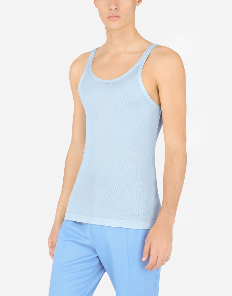 Fine-rib cotton jersey singlet - 4