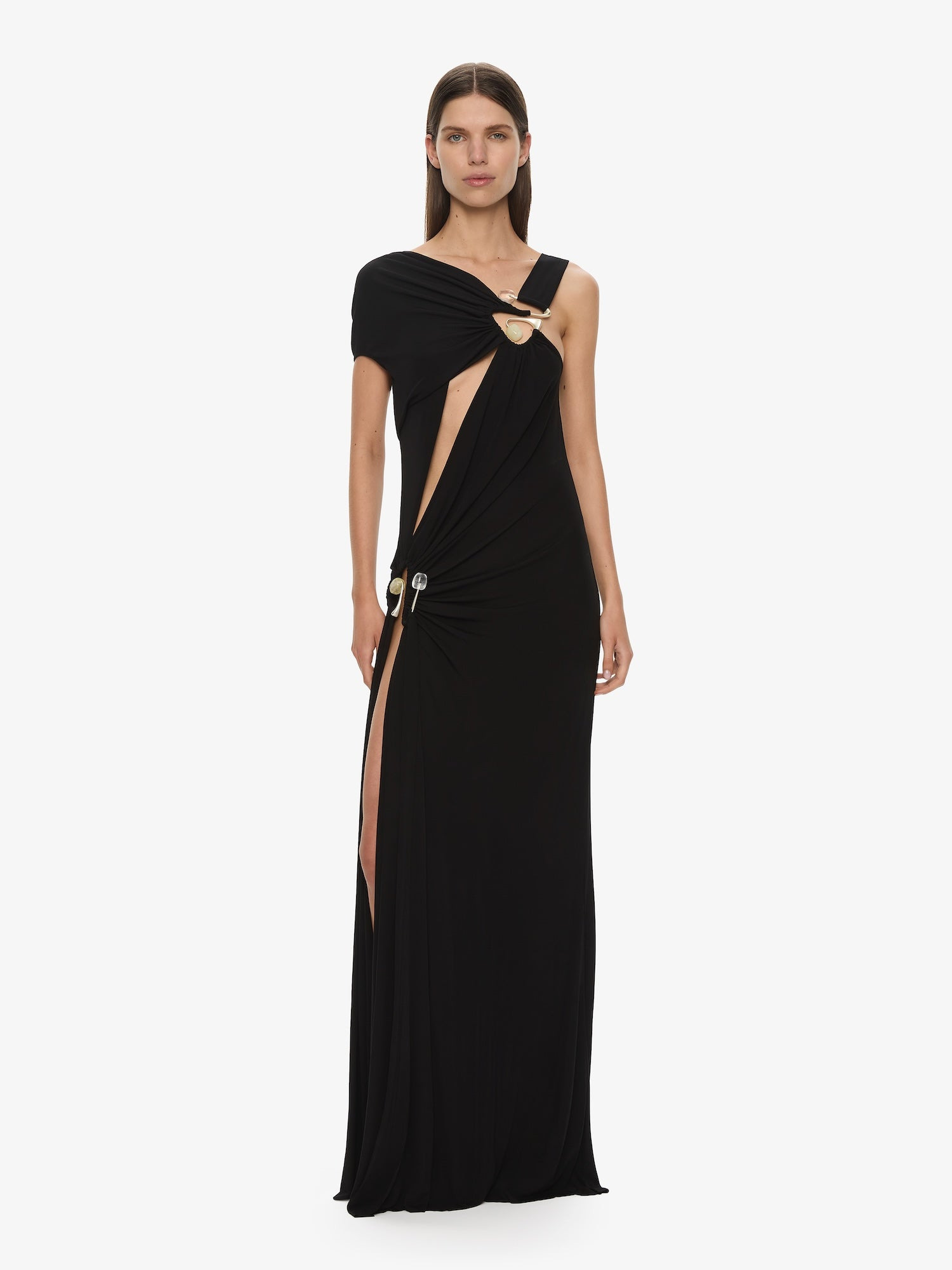 Veer Spiral Crystal Draped Jersey Dress - 3