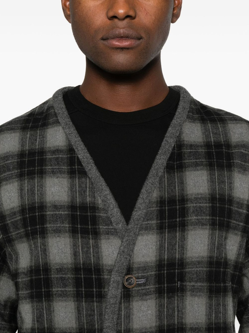 plaid-pattern cardigan 5