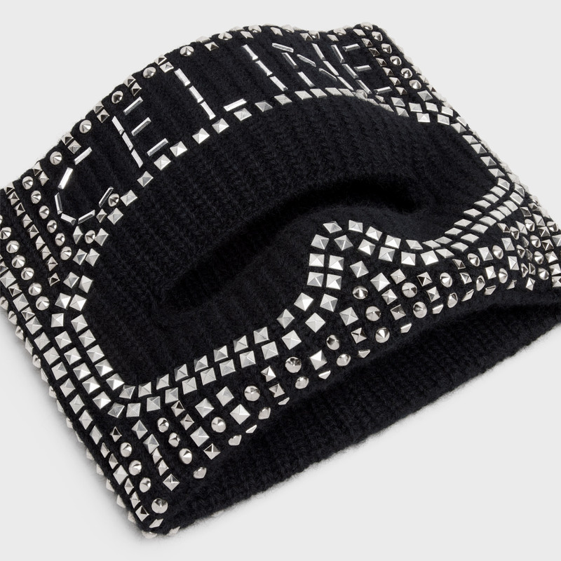 CELINE EMBROIDERED WOOL MASK WITH STUDS 5