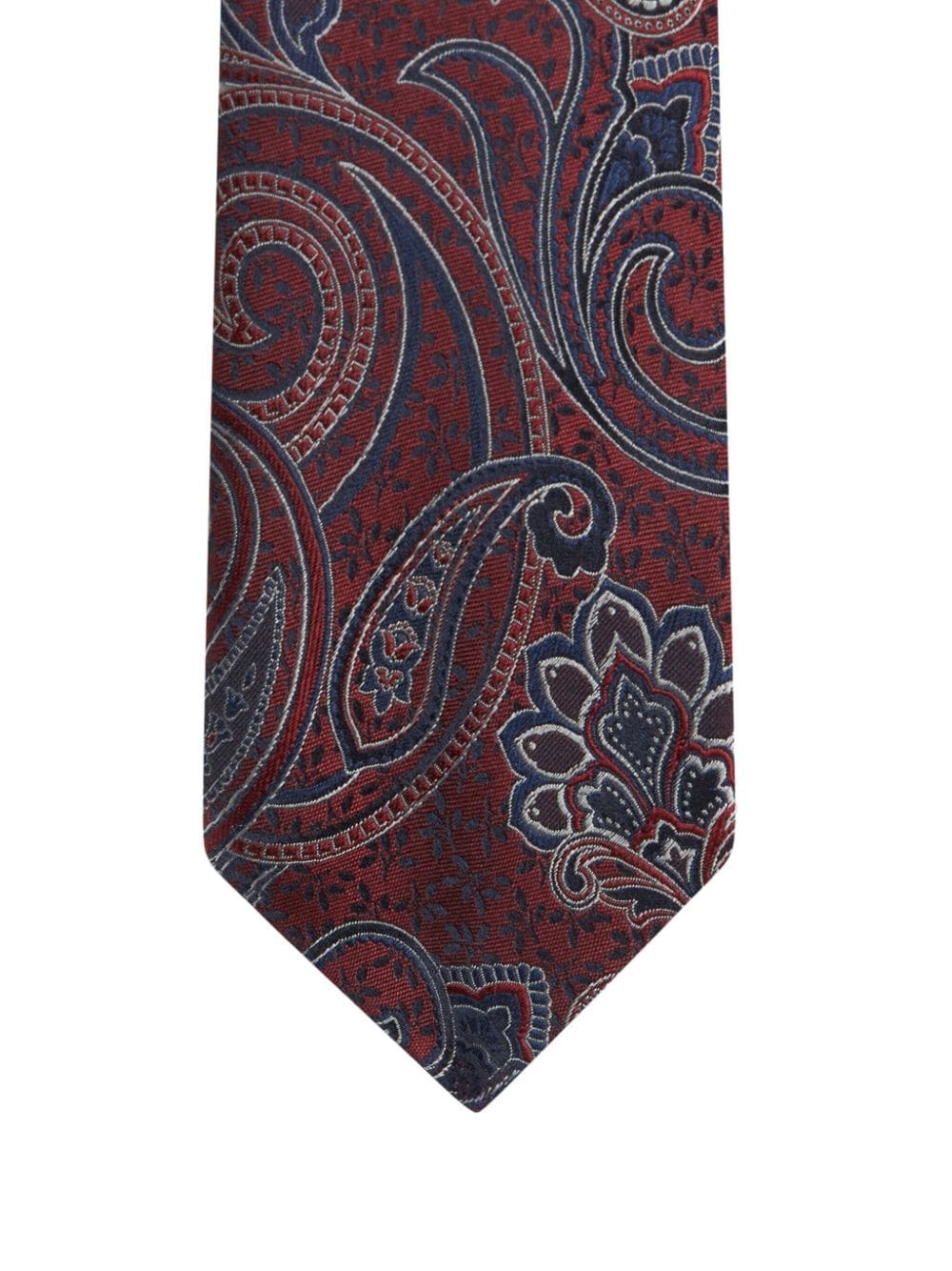 burgundy jacquard silk tie - 2